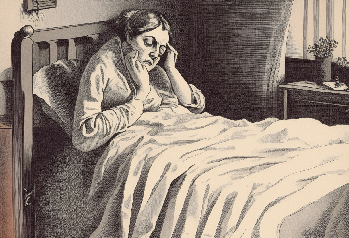 A sick lady in bed 