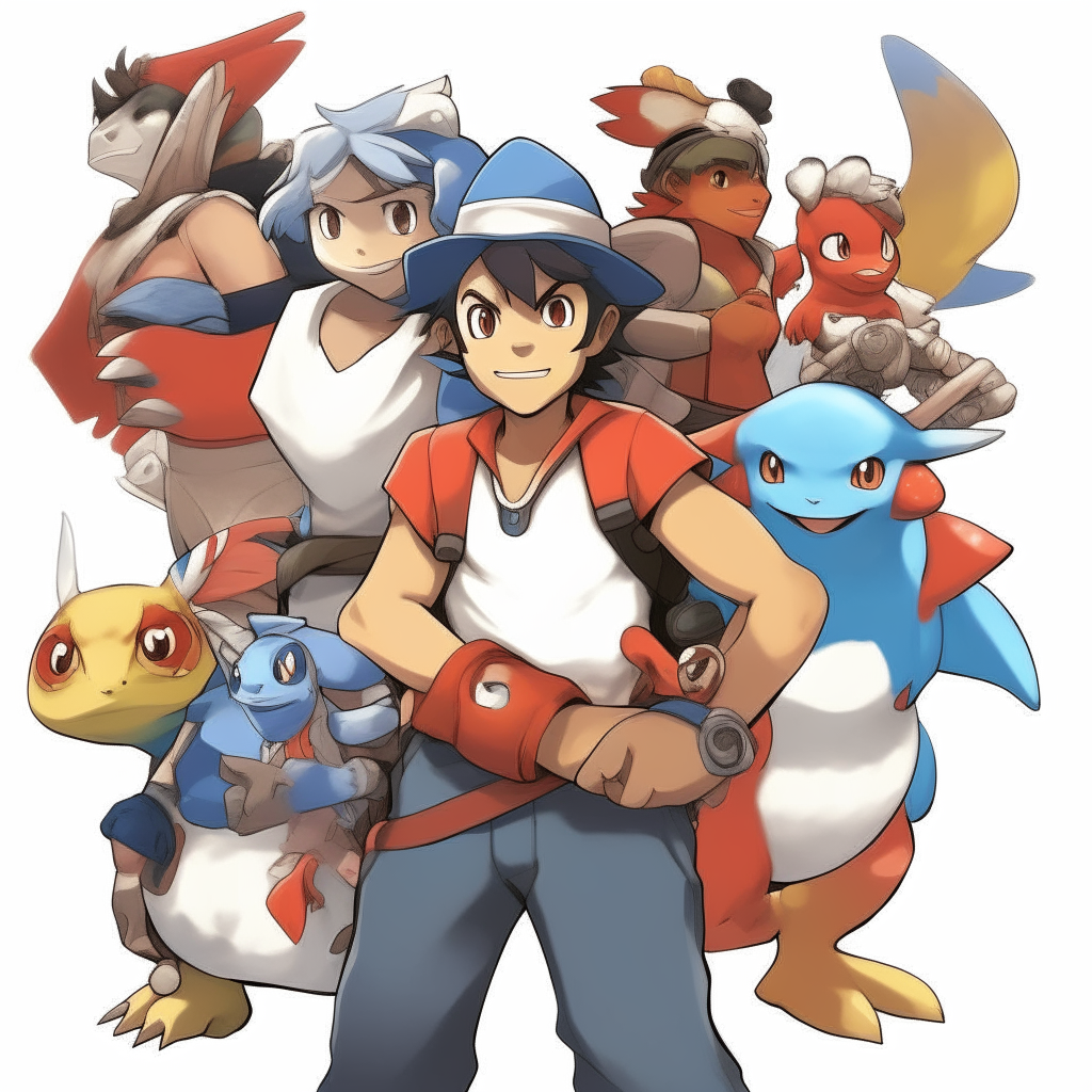 Ash and Ash all ox Pokemon toros