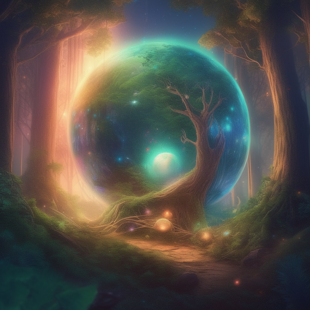 ultra realistic illustration of magical spiritual guide and planet earth and planet arcturus, space graphics art in background,magical forest,concept art,intricate details, highly detailed, iridescent, global illumination, fantasy, smooth, sharp focus, colorful lights, elegant, digital painting
