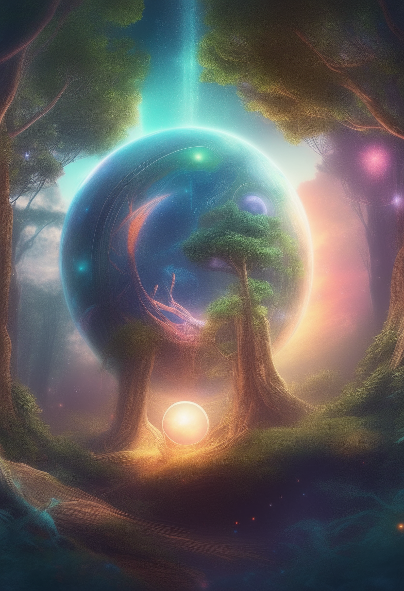 ultra realistic illustration of magical spiritual guide and planet earth and planet arcturus, space graphics art in background,magical forest,concept art,intricate details, highly detailed, iridescent, global illumination, fantasy, smooth, sharp focus, colorful lights, elegant, digital painting
