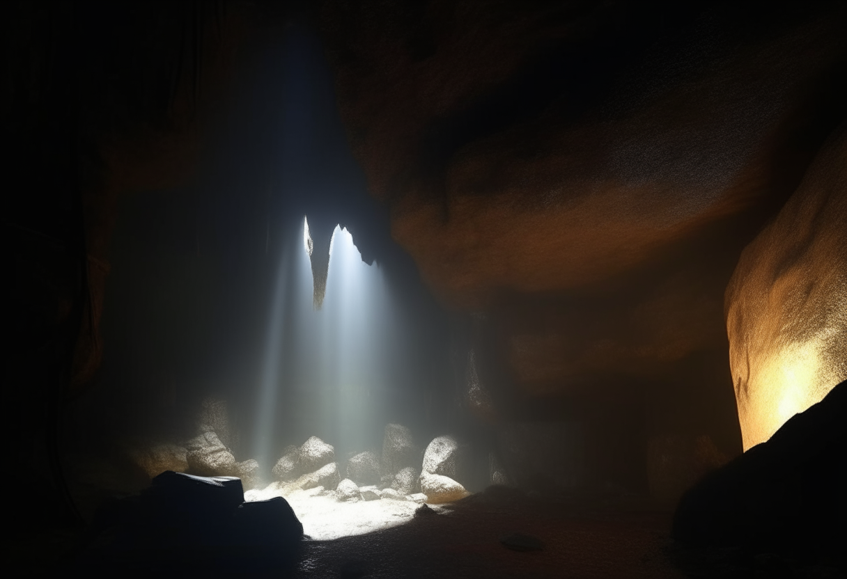 in the cave a beautiful, shining jewel on a pedestal 8k ,cinematique, ultra realiste 