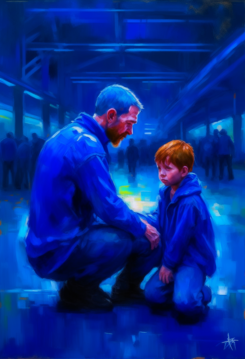 Yesterday I was at train station
And I heard a voice of crowd 

It was 2 people fighting each other 
When I got closer look at them 

I see that they were father and son. 
Grabbing each other's necks. 
