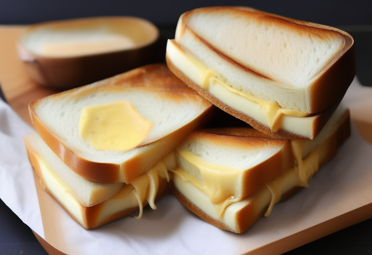 a step by step recipe for making a grilled cheese sandwich