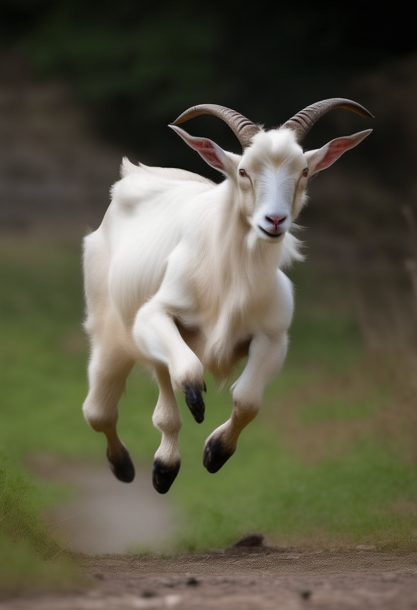 A goat running 