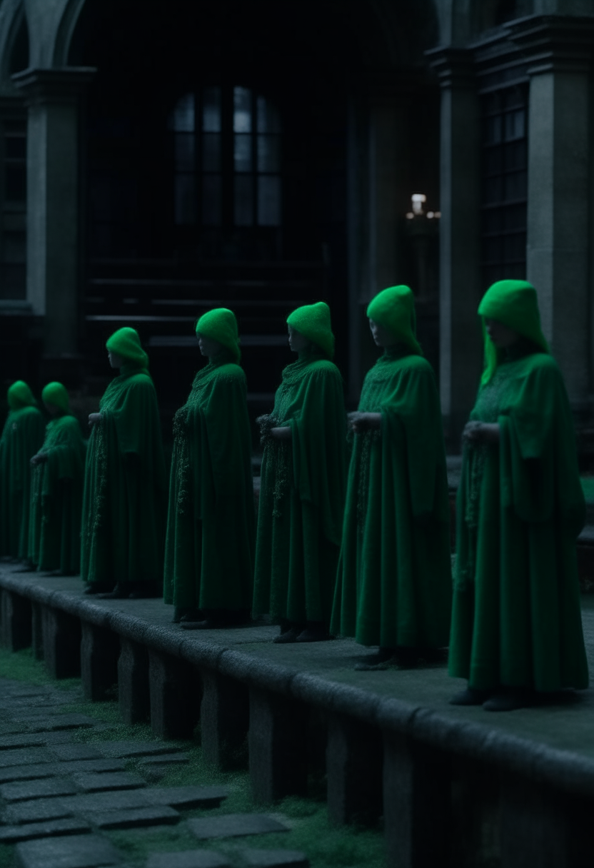 witches lined up for trial