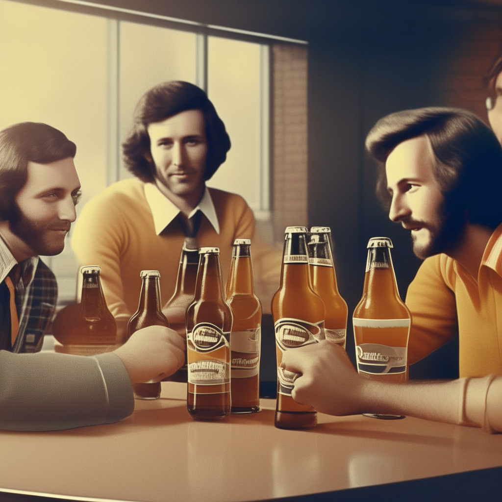 retro vintage style 1970s beer commercial