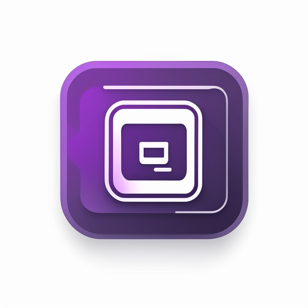 a stylized purple square icon resembling the Instagram app logo, next to three gray wifi signal bars on a white background