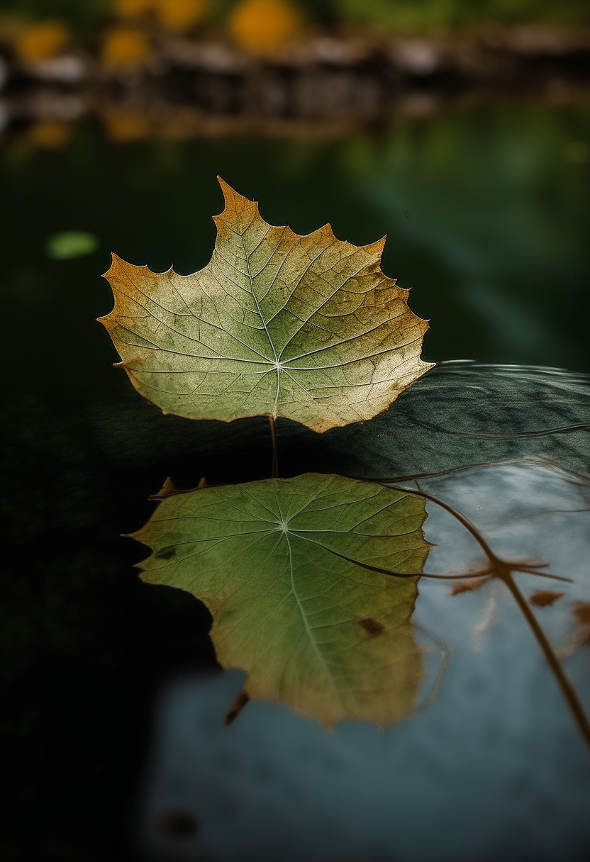 Ultra HD the leaf on the water