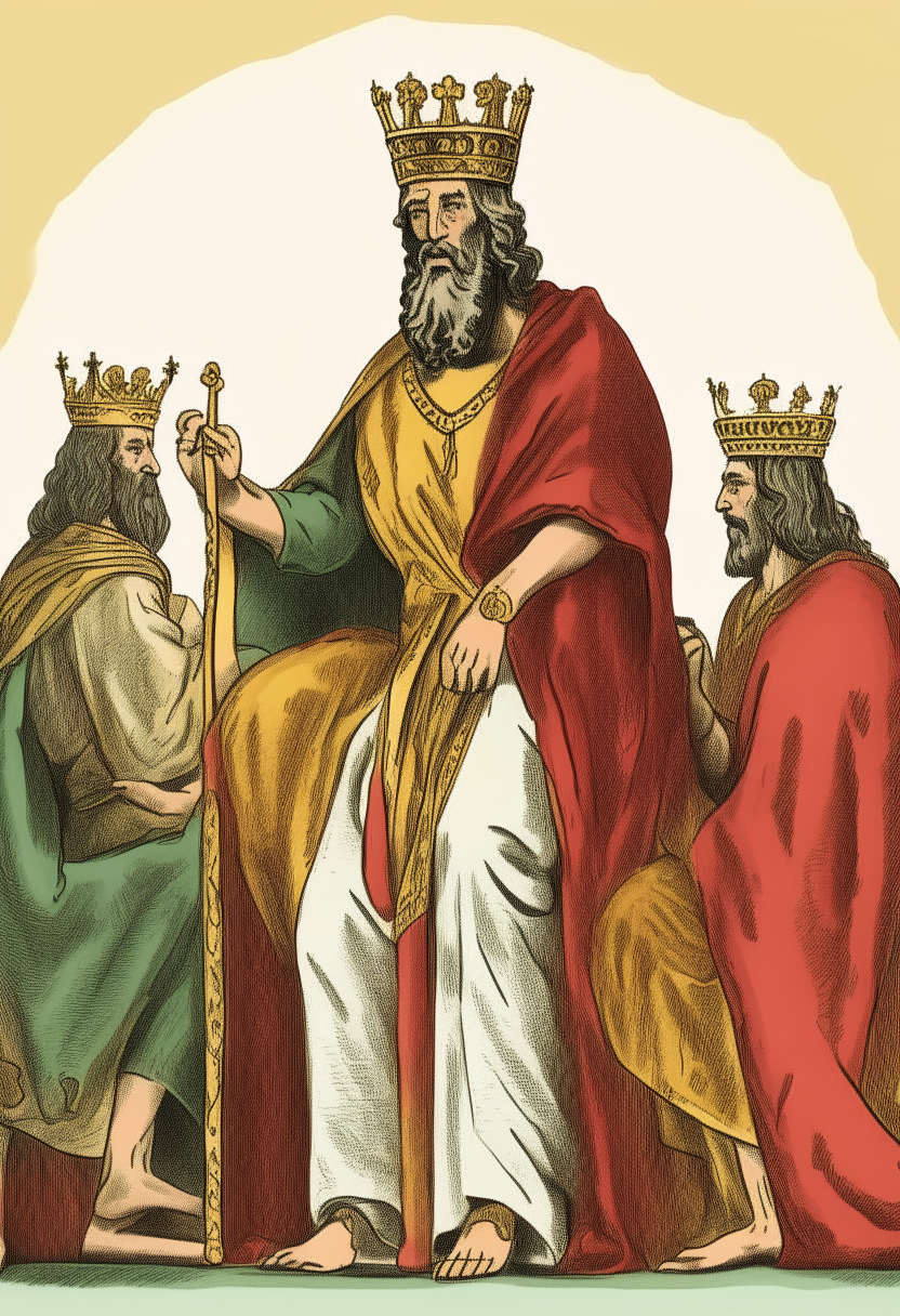 create an image of Rehoboam being crowned King of Israel