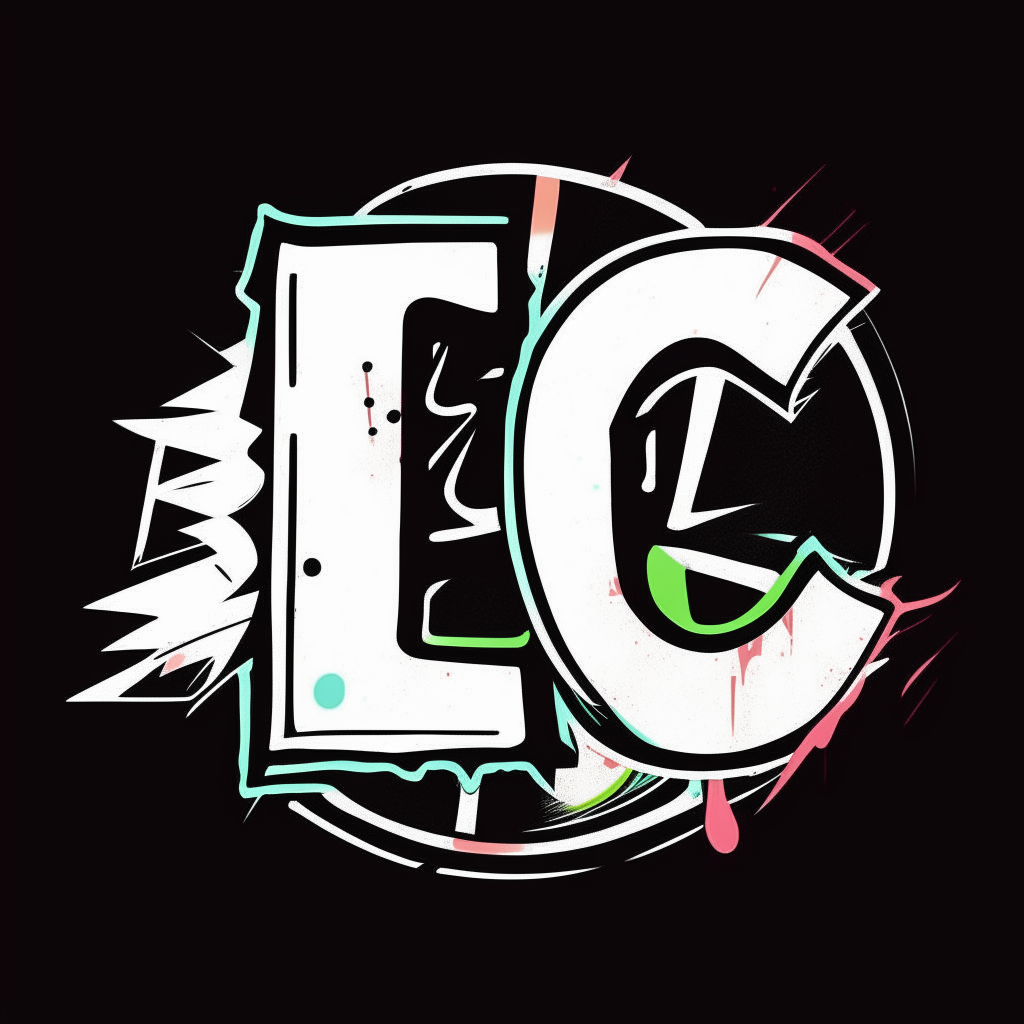 Logo for LC CREW in graffiti style with a modified 'L' shape and the word 'CREW' below in the same font