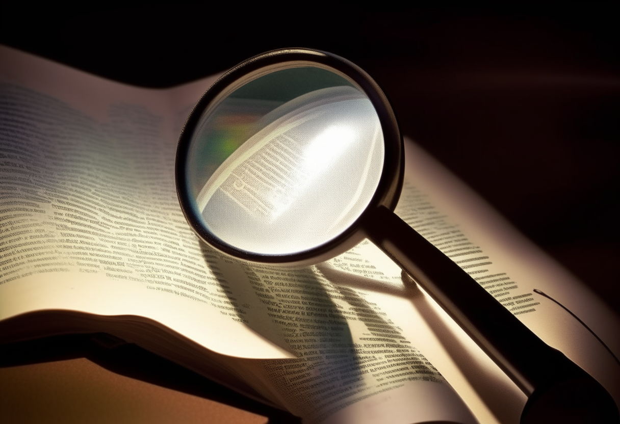 9. An image of a magnifying glass focusing on a passage of the Bible that contains God's promise to answer our prayers.
