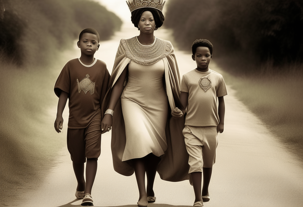 A queen with his boys on the way 