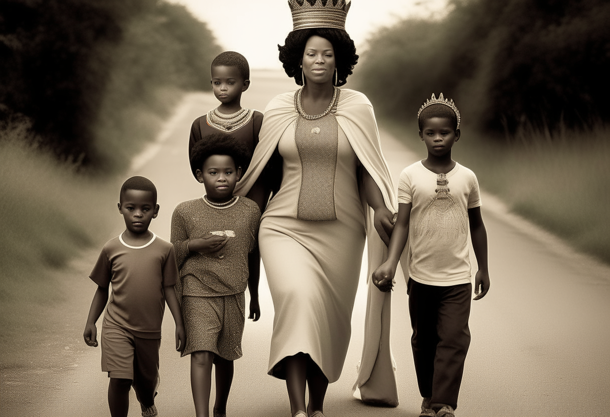 A queen with his boys on the way 