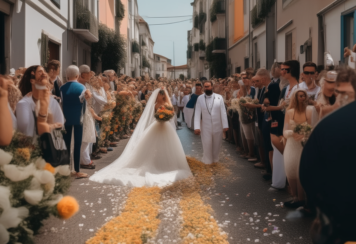 big weeding ceremony in the street 