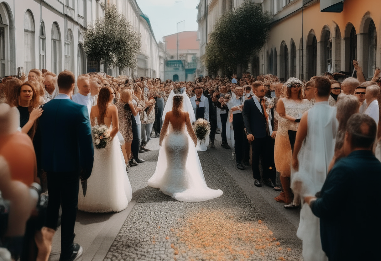 A big wedding ceremony in the streets 