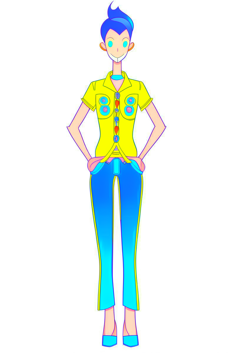 design a dress, blue Jeans, full body, 