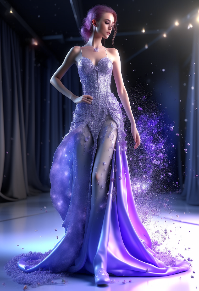 design a dress, blue Jeans, full body, photorealistic, photographic, 8k, Vray. amazing fashion design