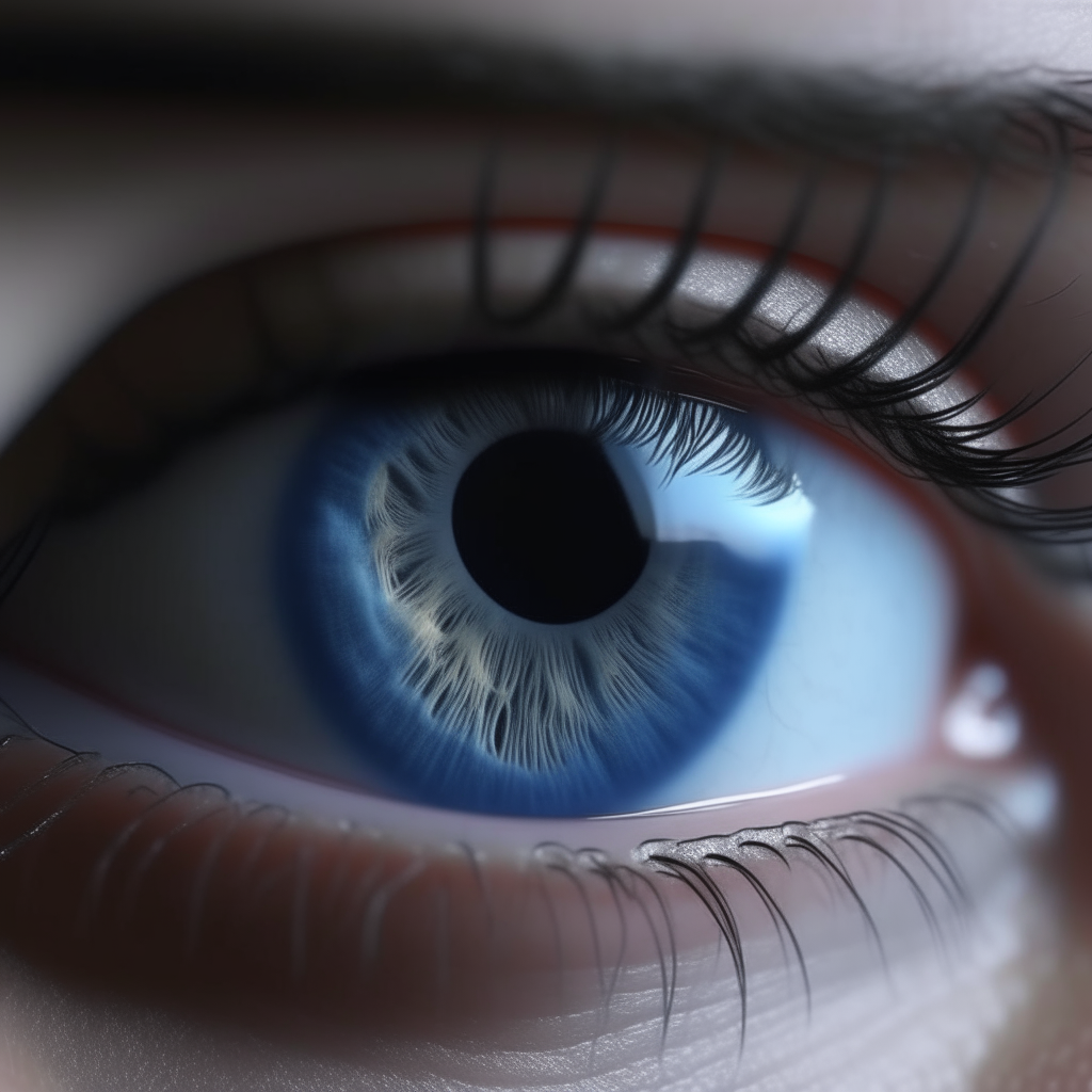 close up of a feminine blue eye intricate details clear facial features Ultra realistic attention to detail, 4K