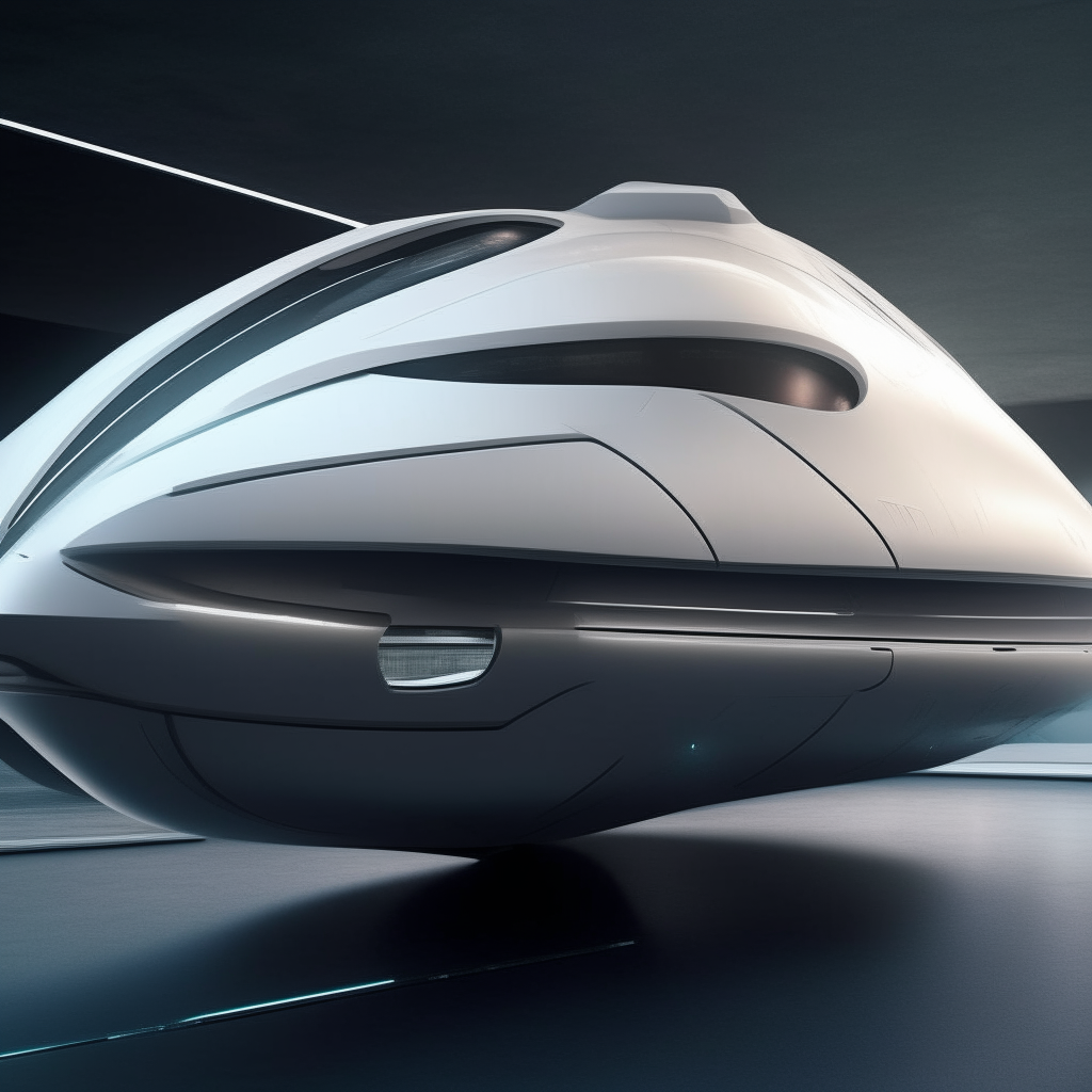 a futuristic space ship with sleek curves and rounded edges