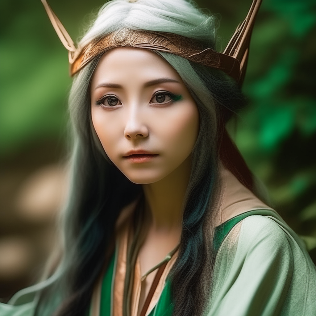 Beautiful Asian woman as elf from Lord of the rings