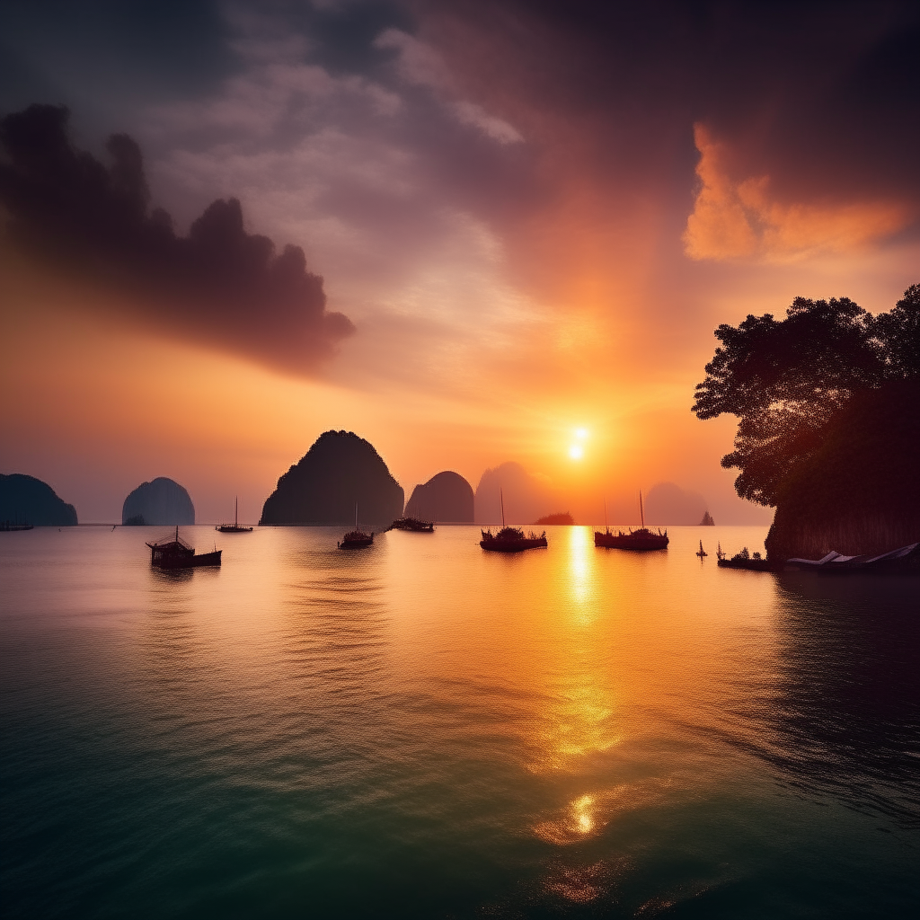 Beautiful image of Thailand at sunset