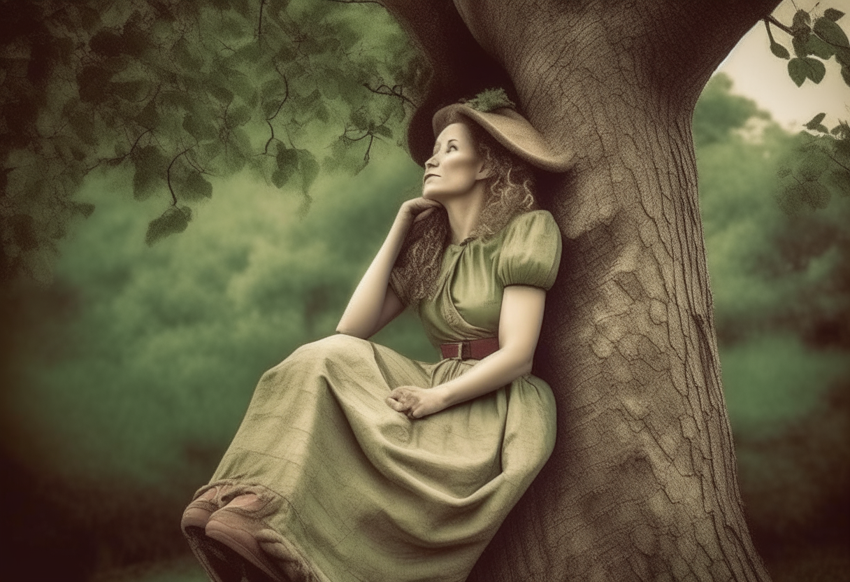  A lady on the tree