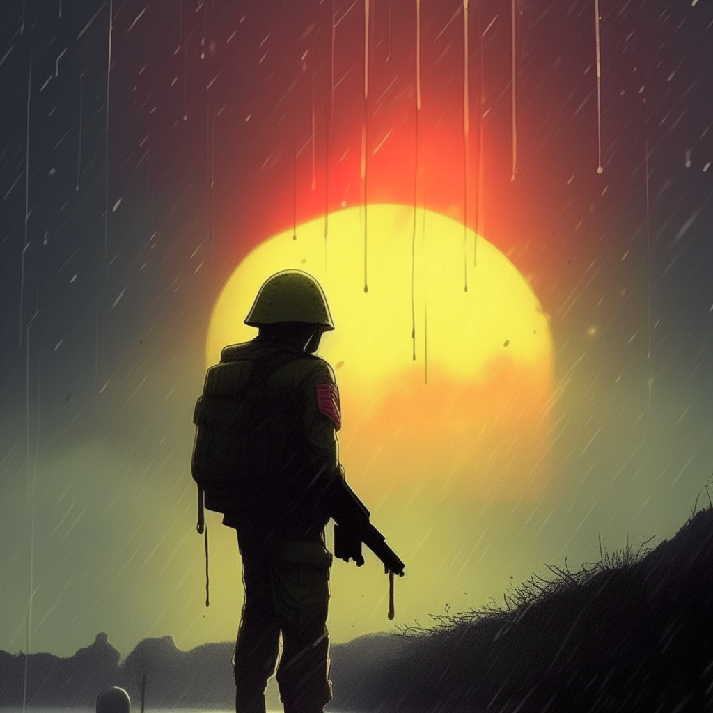 dawn, sun, soldiers, love, rain, space, death.