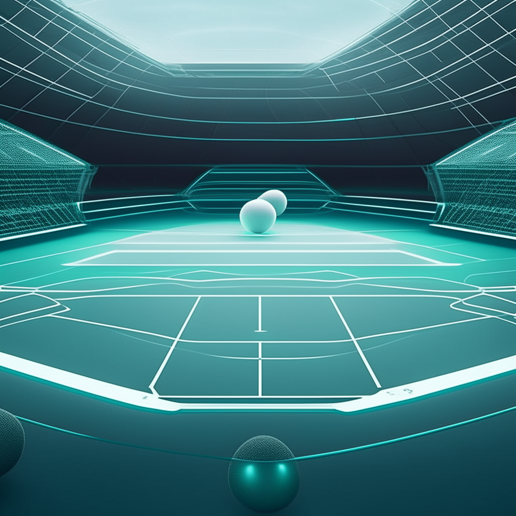 Add the futuristic tennis court image to the center