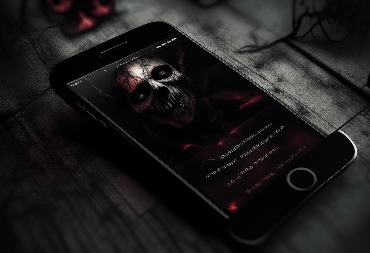 create a title "The Mobile" with a horror theme 