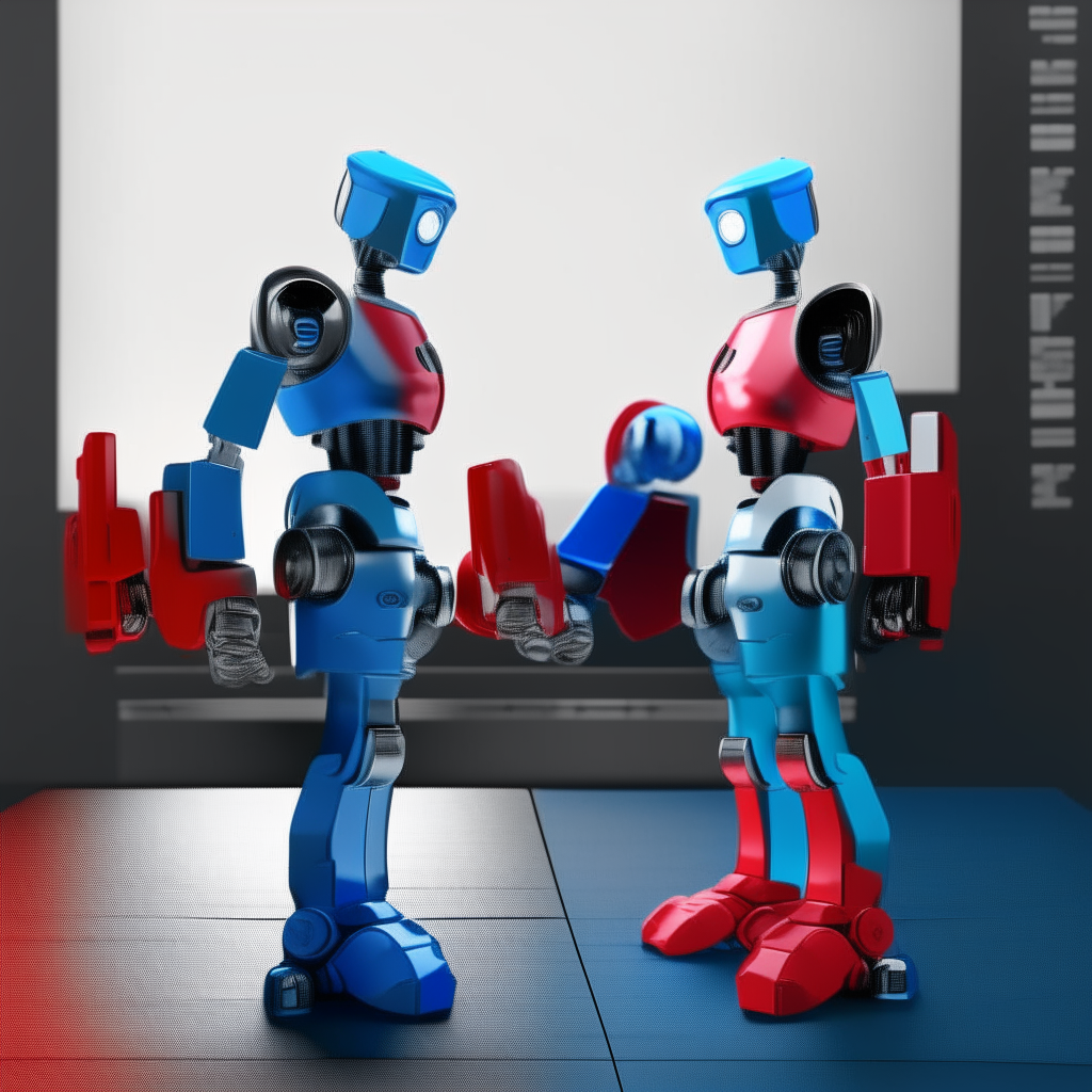 Change robot colors to red and blue