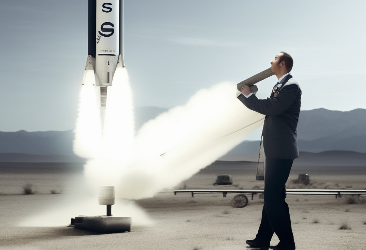 A man launching somet