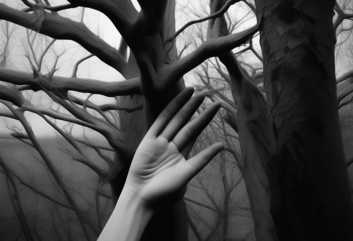A hand in the branches  