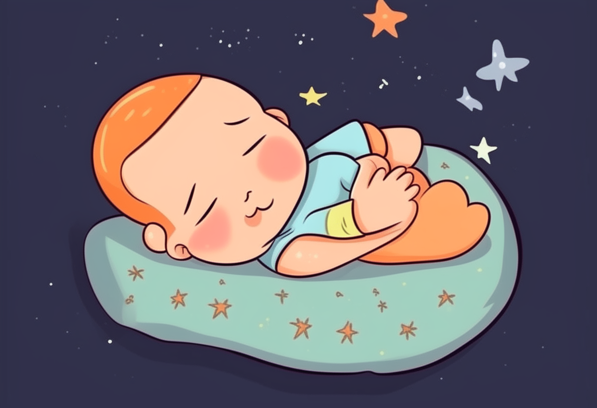 the baby is sleeping. cartoon.
