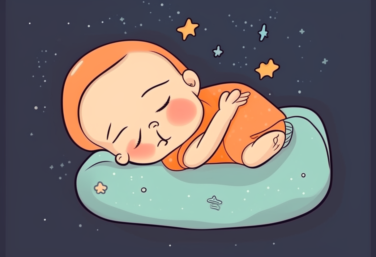 the baby is sleeping. cartoon.