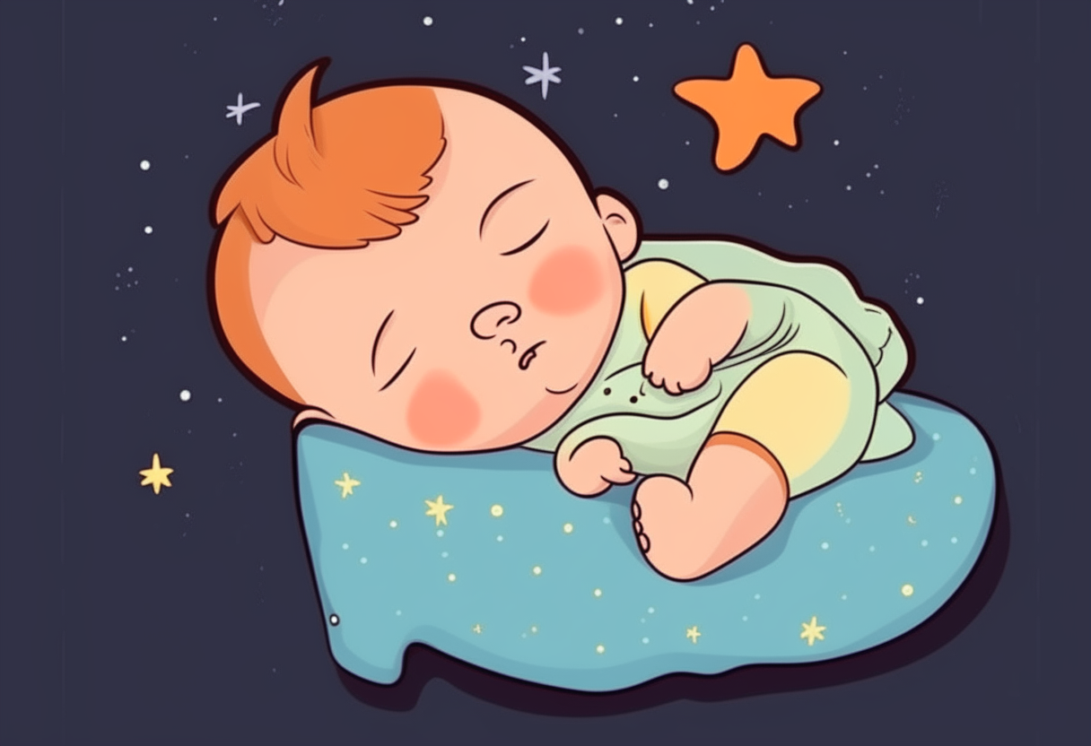 the baby is sleeping. cartoon.