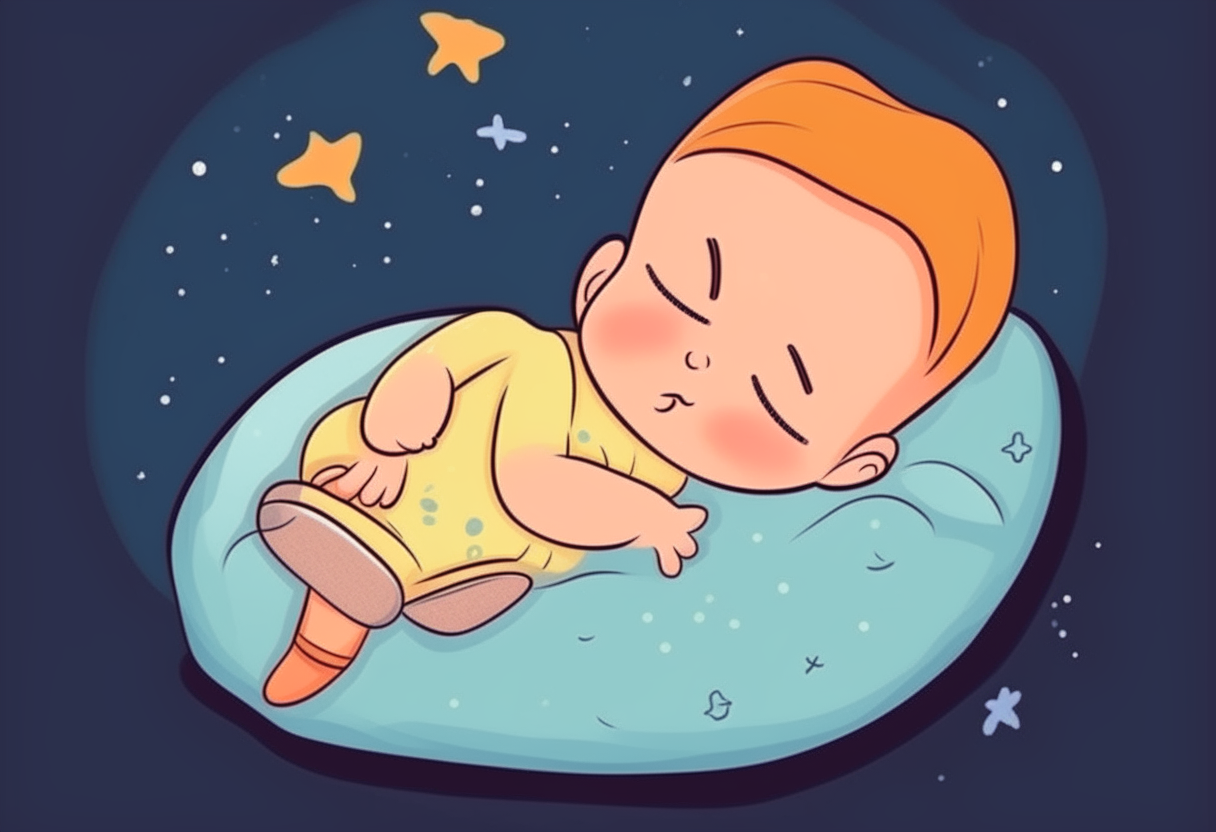 the baby is sleeping. cartoon.