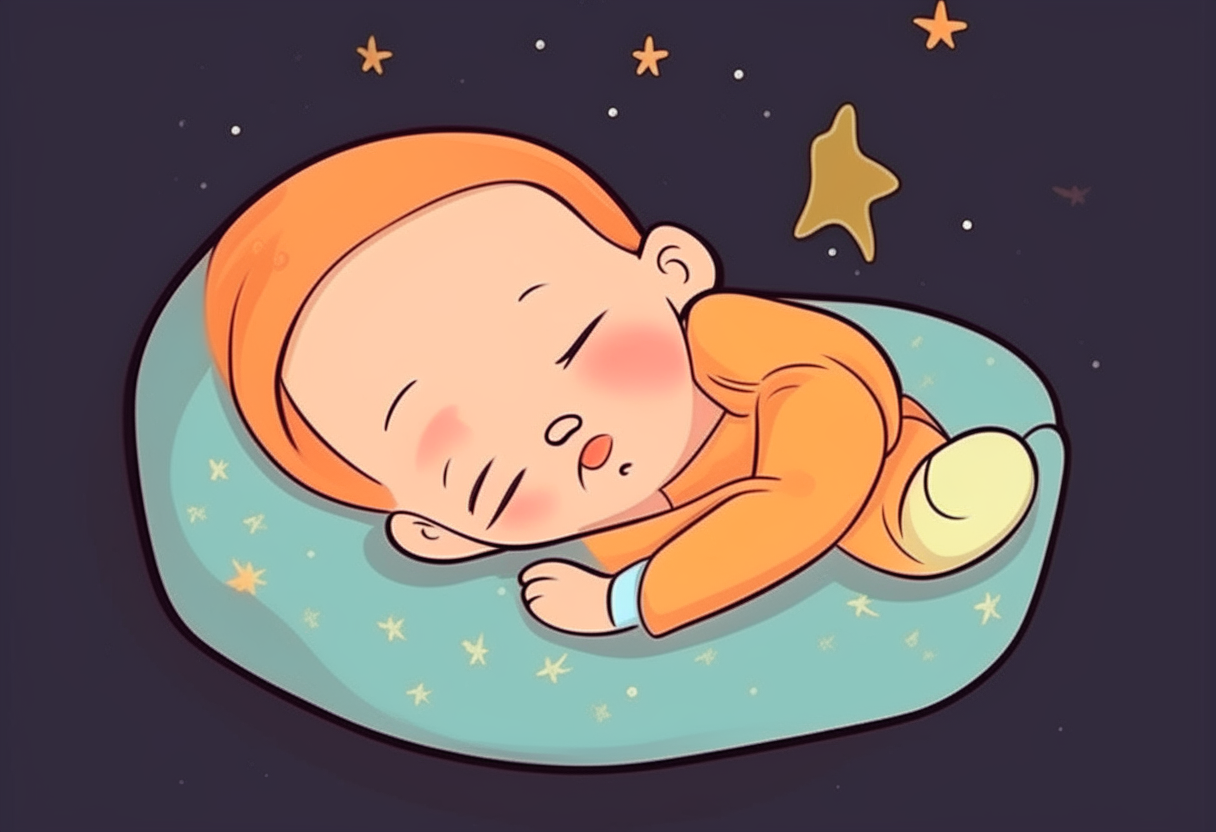 the baby is sleeping. cartoon.