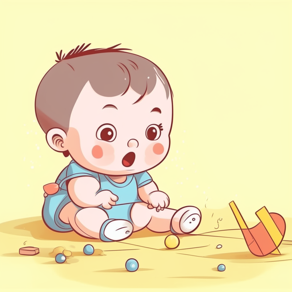 baby is playing. cartoon.