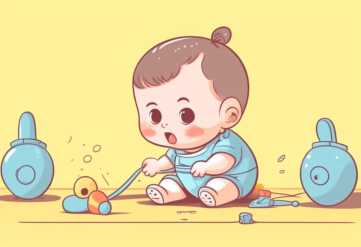 baby is playing. cartoon.