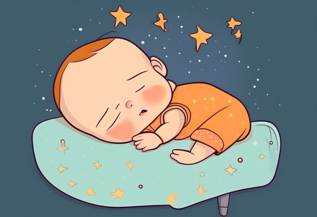 the baby is sleeping. cartoon