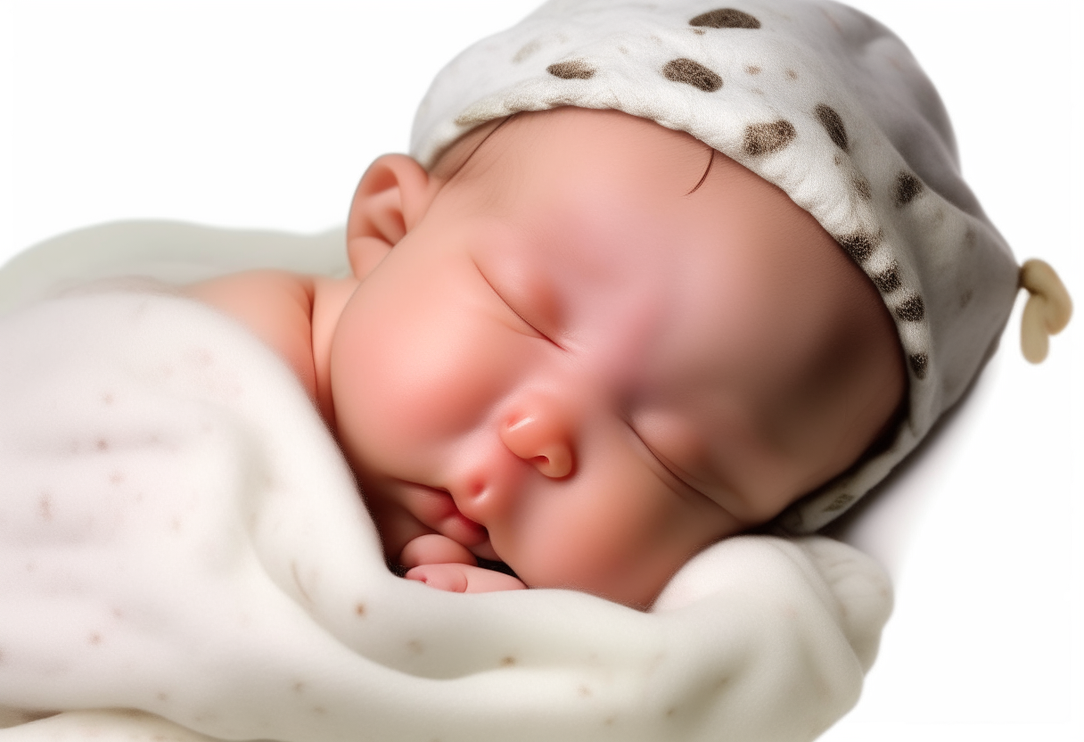 baby is sleeping. no background.