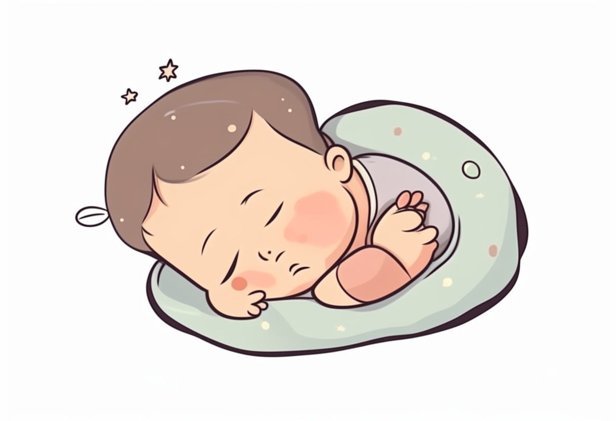 baby is sleeping. no background. cartoon.