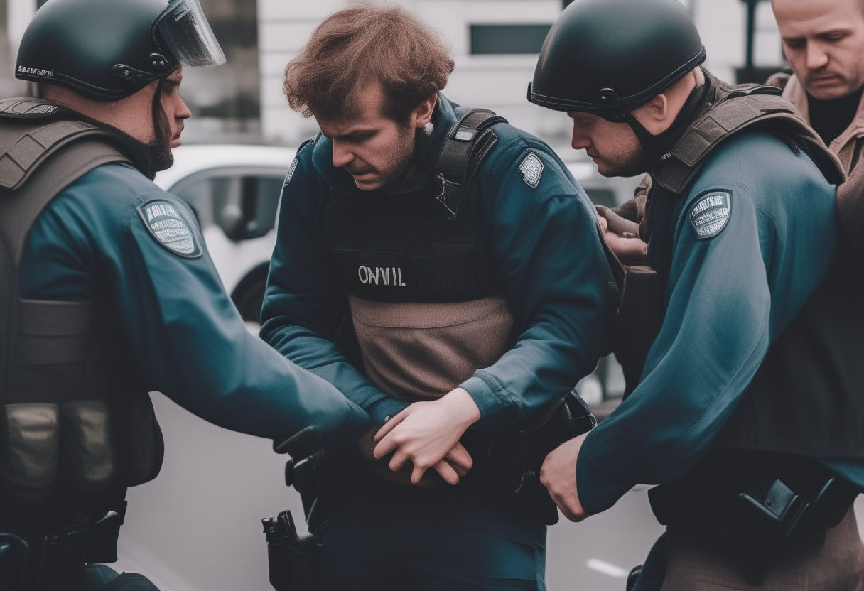 Solders Arresting a man 