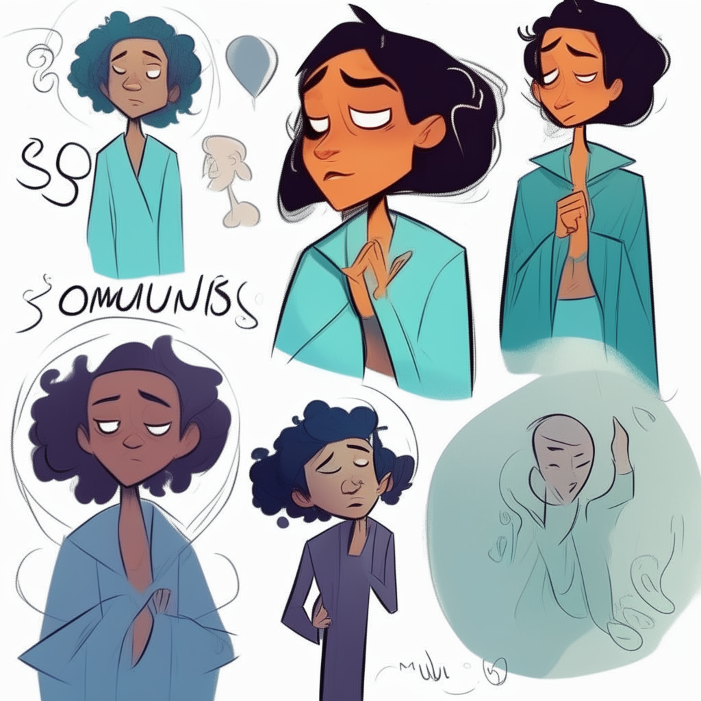 Soul moments in cartoon style