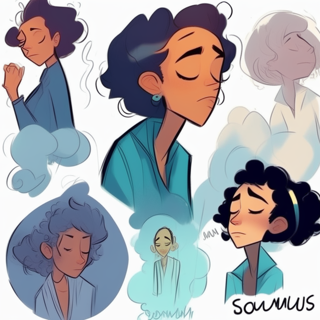Soul moments in cartoon style