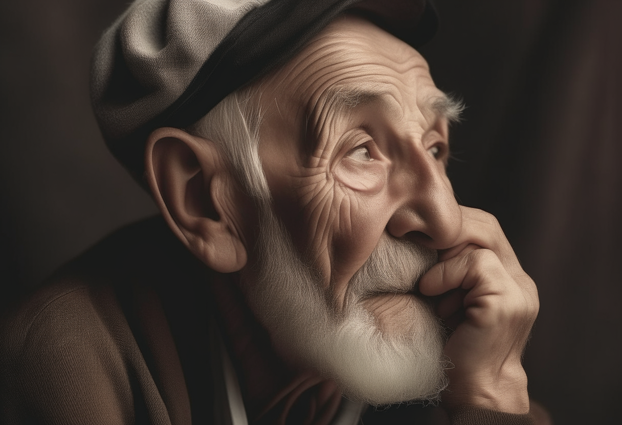 An old man thinking 