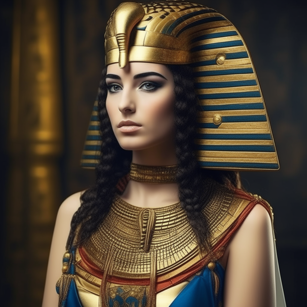 beautiful cleopatra in pharaoh costume