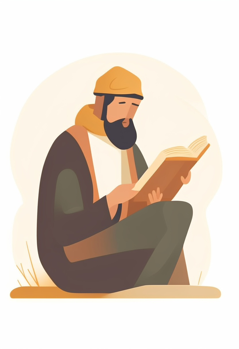 Create an image of a simple person reading the bible