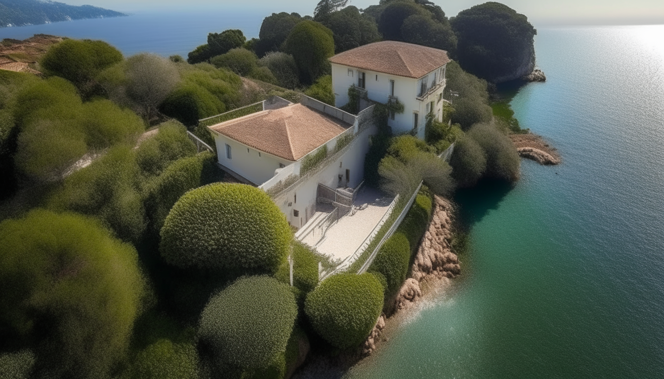 the villa is located in the gulf of Gaeta, aerial view