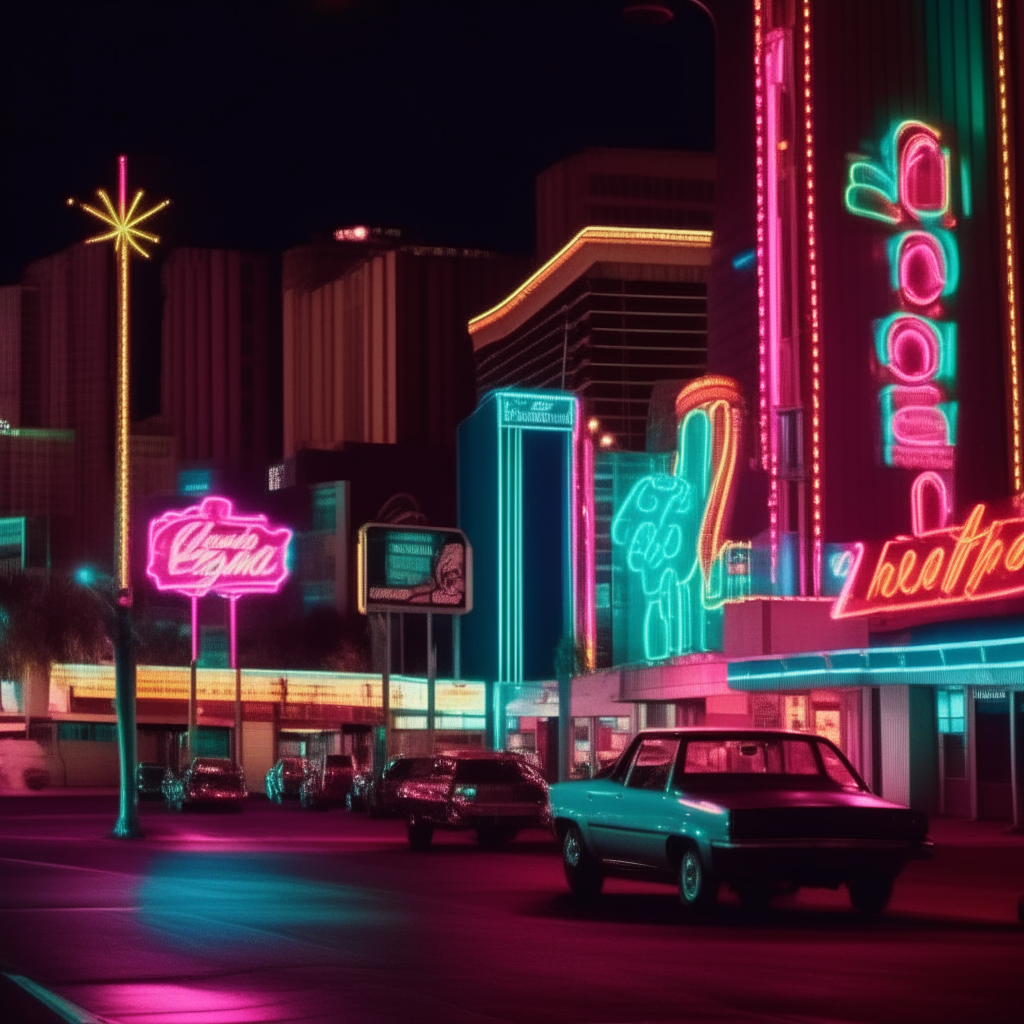 Vegas downtown night neon 80s